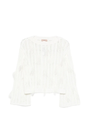 TWINSET feather-detail sweater - White