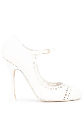 Giambattista Valli perforated leather Mary-Jane pumps - White