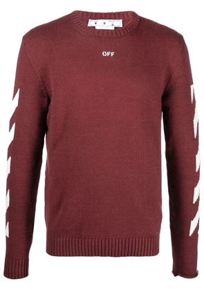 Off-White arrow-knit crew neck jumper - Red