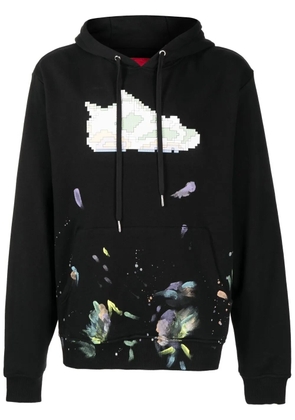 Mostly Heard Rarely Seen 8-Bit logo drawstring hoodie - Black