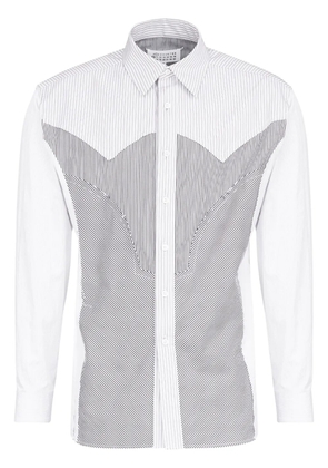 Maison Margiela panelled striped cotton shirt - White