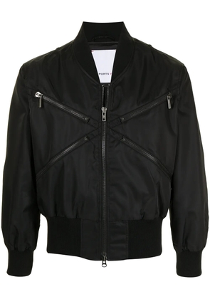 Ports V zip-embellished bomber jacket - Black