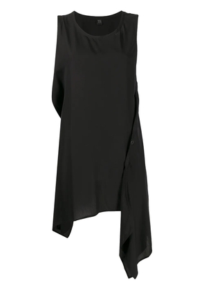 Y's sleeveless draped-hem vest top - Black