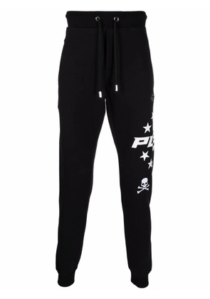 Philipp Plein logo drawstring track pants - Black
