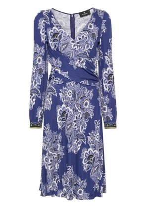 ETRO floral-print midi dress - Blue