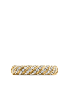 David Yurman 18kt yellow gold Sculpted Cable diamond band ring (4.6mm)