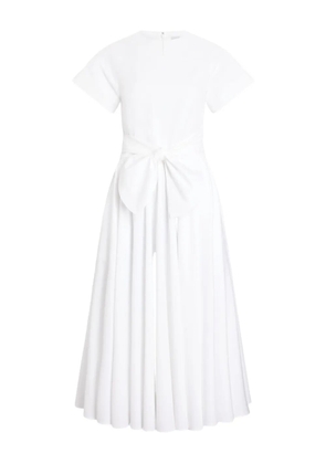Patou short-sleeves knot midi dress - White