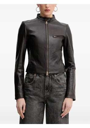 Miss Sixty zipped leather jacket - Brown