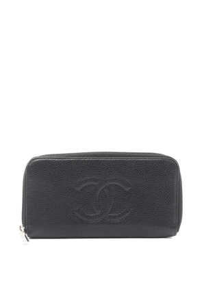 CHANEL Pre-Owned 2010s coco mark zip wallet - Black