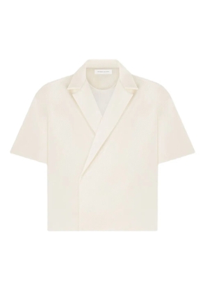 Manière De Voir Abel Boxy twill double-breasted shirt - Neutrals