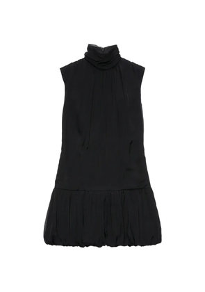 MSGM funnel-neck gathered mini dress - Black
