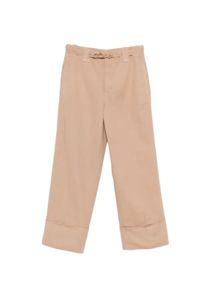 TWINSET logo belt trousers - Neutrals