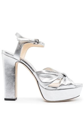 Jimmy Choo 120mm Heloise leather sandals - Silver