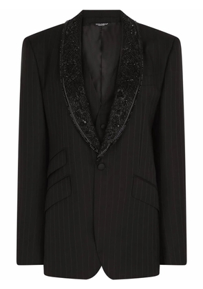 Dolce & Gabbana pinstriped single-breasted blazer - Black