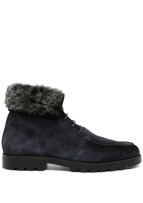 Santoni lace-up suede boots - Blue