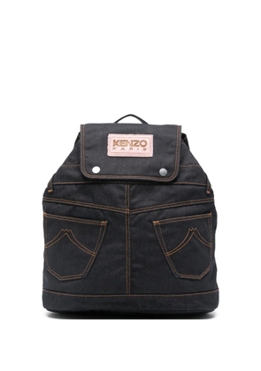 Kenzo logo-patch backpack - Blue