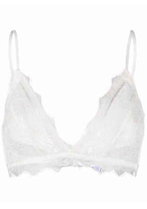 ANINE BING triangle lace bra - White