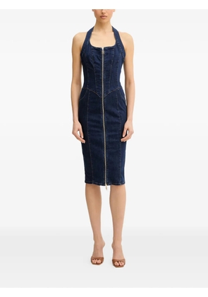 FRACOMINA zip-detail sleeveless midi dress - Blue