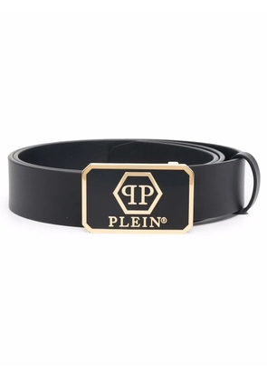 Philipp Plein hexagon logo buckle belt - Black
