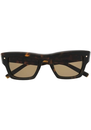 VALENTINO GARAVANI EYEWEAR Rockstud square-frame sunglasses - Brown