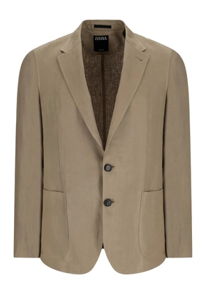 Zegna single-breasted linen jacket - Neutrals