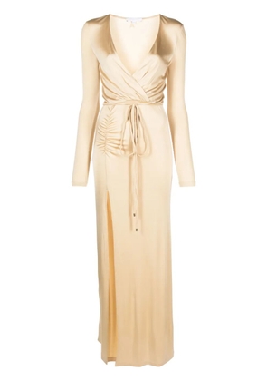 Patrizia Pepe V-neck jersey long dress - Neutrals