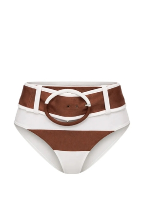 Cult Gaia striped-pattern belt bikini bottoms - White
