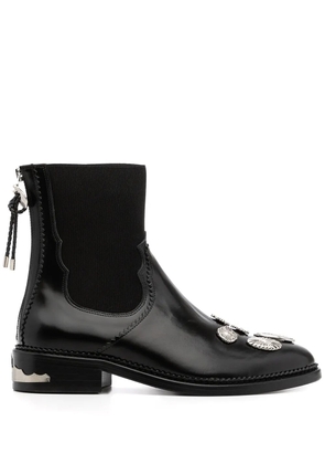 Toga Pulla mix-badge Chelsea boots - Black