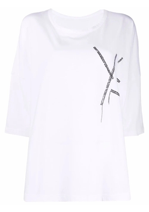 Y's stitched logo T-shirt - White