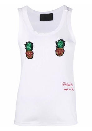 Philipp Plein pineapple tank top - White