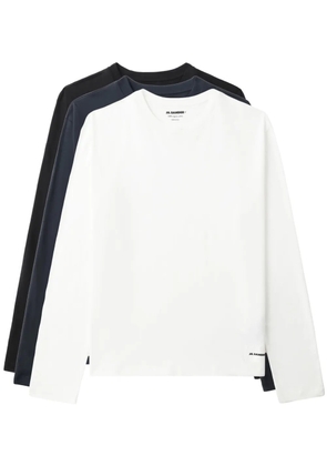 Jil Sander logo-patch cotton T-shirt (set of three) - Blue