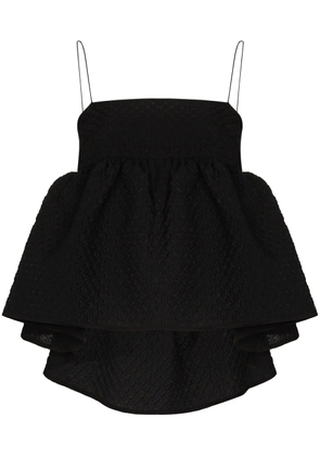 Cecilie Bahnsen Selena ruffled textured top - Black