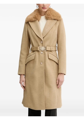 GUESS USA faux fur belted coat - Neutrals