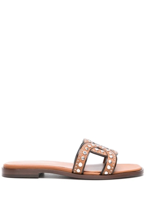 Tod's Kate studded leather sandals - Brown