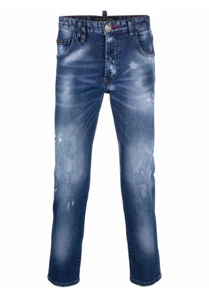Philipp Plein distressed skinny-cut jeans - Blue