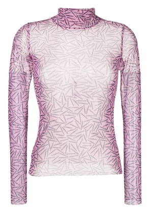 Viktor & Rolf semi-sheer logo-print top - Pink