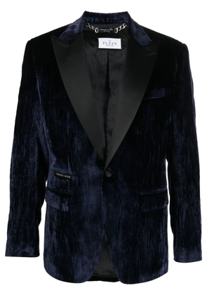 Philipp Plein single-breasted velvet blazer - Blue