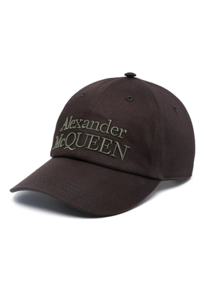 Alexander McQueen embroidered-logo cotton cap - Black