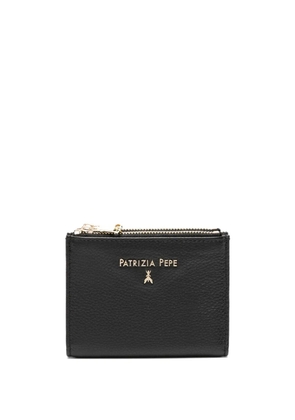 Patrizia Pepe logo-lettering leather wallet - Black