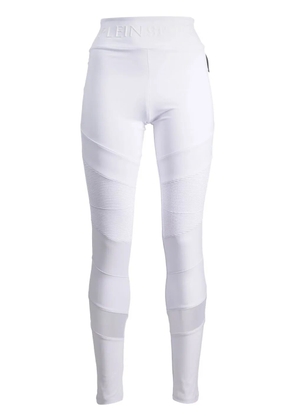 Plein Sport logo-waistband leggings - White