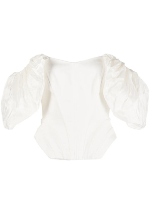 V:PM ATELIER off-shoulder puff sleeve blouse - White