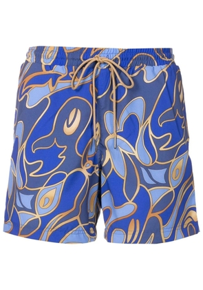 Lygia & Nanny abstract-print drawstring swim trunks - Blue