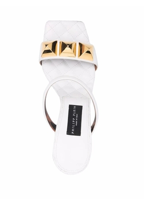 Philipp Plein matelassé wedge sandals - White