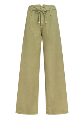 ETRO Pegaso-embroidered wide-leg jeans - Green