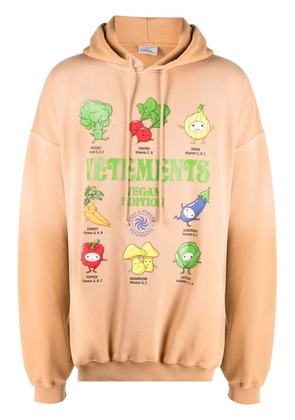 VETEMENTS Vegan Logo drawstring hood - Brown