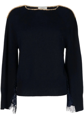 Onefifteen floral-lace detail sweatshirt - Blue