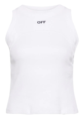 Off-White embroidered-logo ribbed tank top