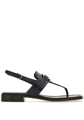 Ferragamo Gancini-buckle leather sandals - Black