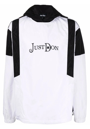 Just Don logo-embroidered two-tone hoodie - White