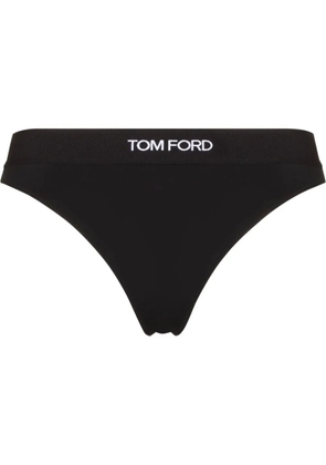 TOM FORD logo-waistband thong - Black